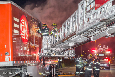 Schaumburg Fire Department fights a truck fire on IL Route 53 at I90 6-8-16 Larry Shapiro photographer shapirophotography.net